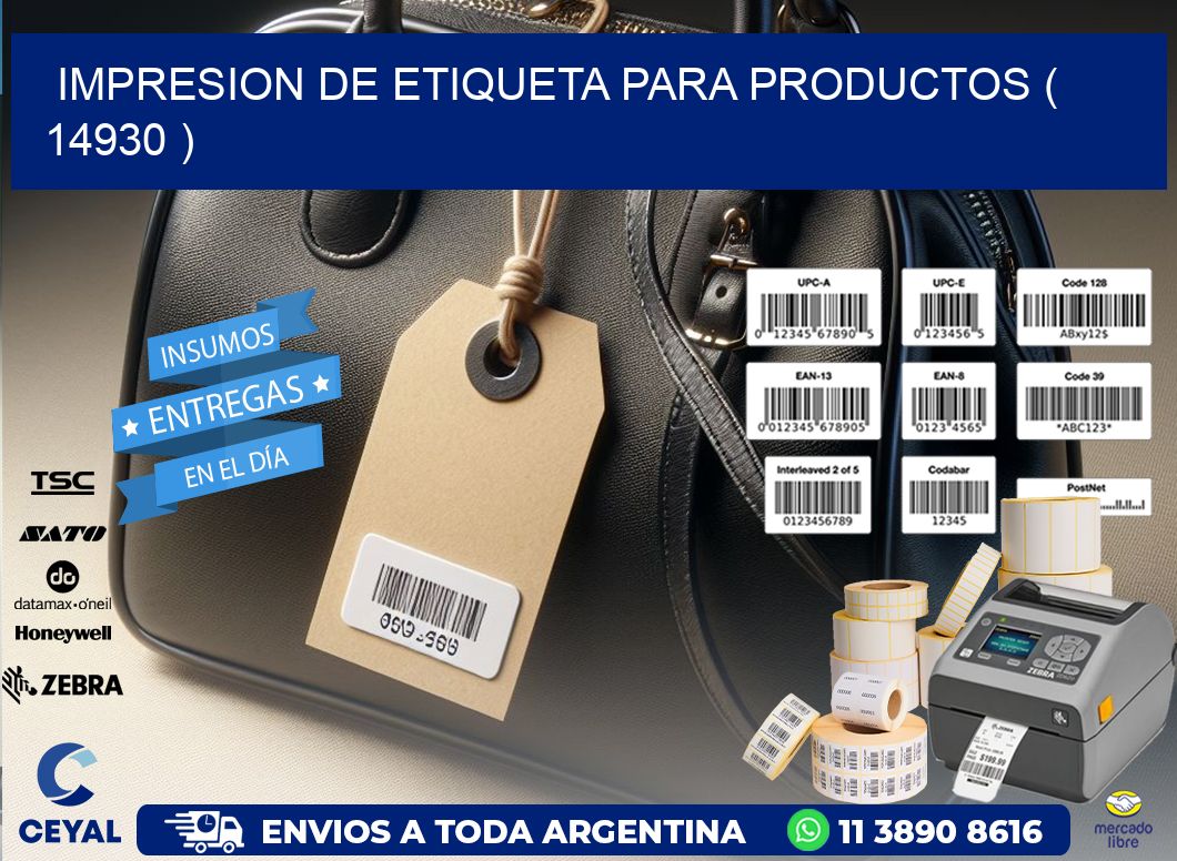 IMPRESION DE ETIQUETA PARA PRODUCTOS ( 14930 )