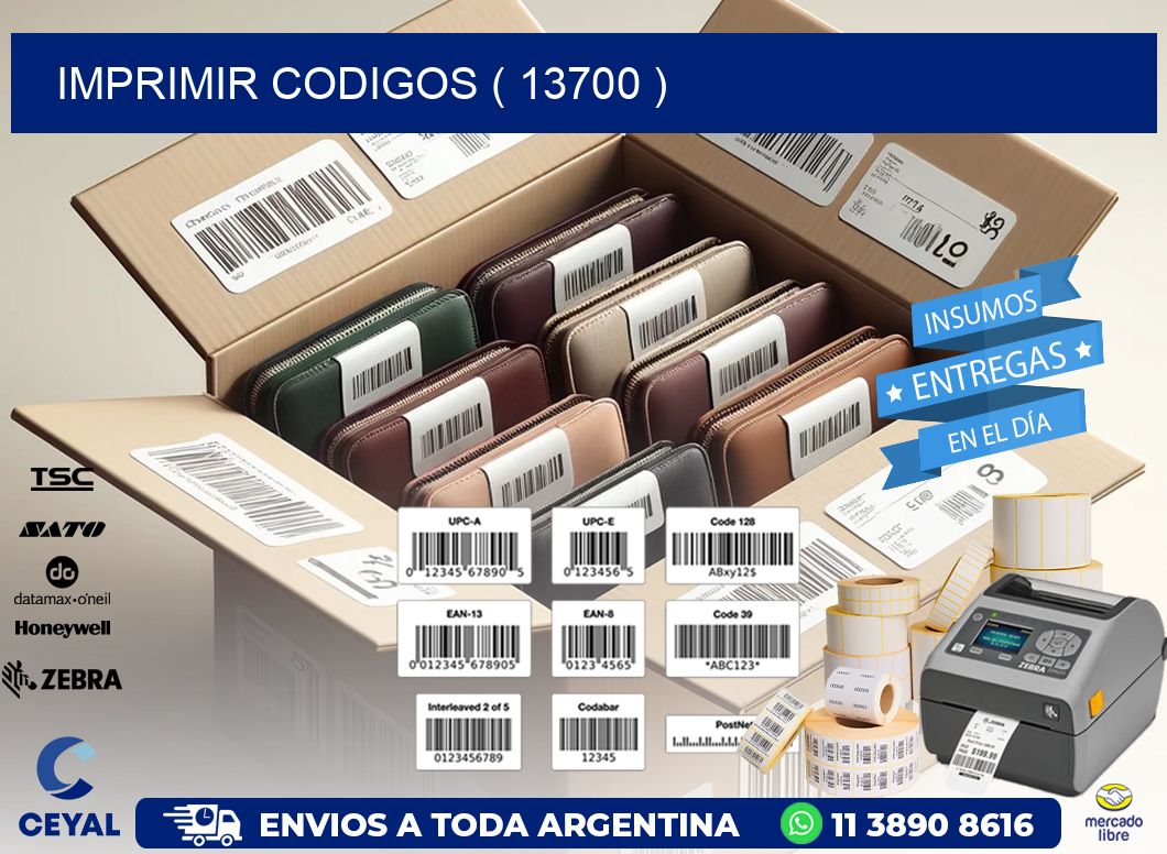 IMPRIMIR CODIGOS ( 13700 )