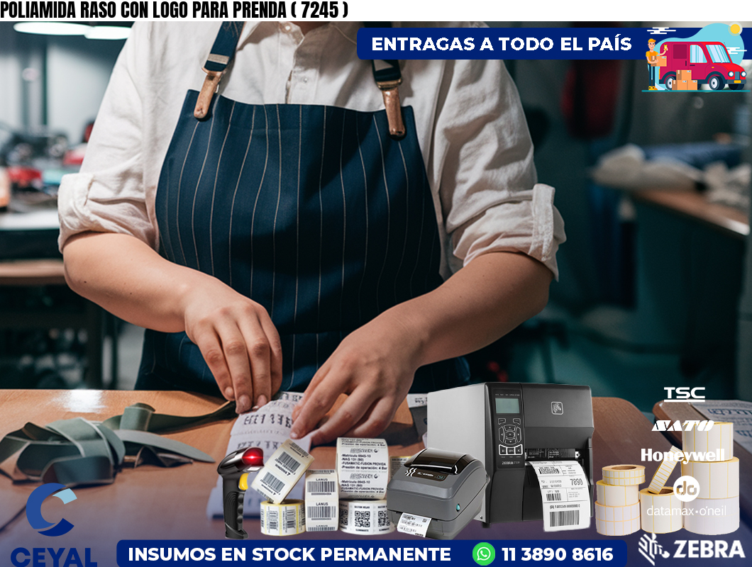 POLIAMIDA RASO CON LOGO PARA PRENDA ( 7245 )