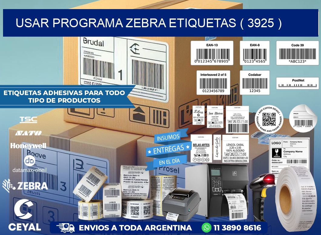 USAR PROGRAMA ZEBRA ETIQUETAS ( 3925 )
