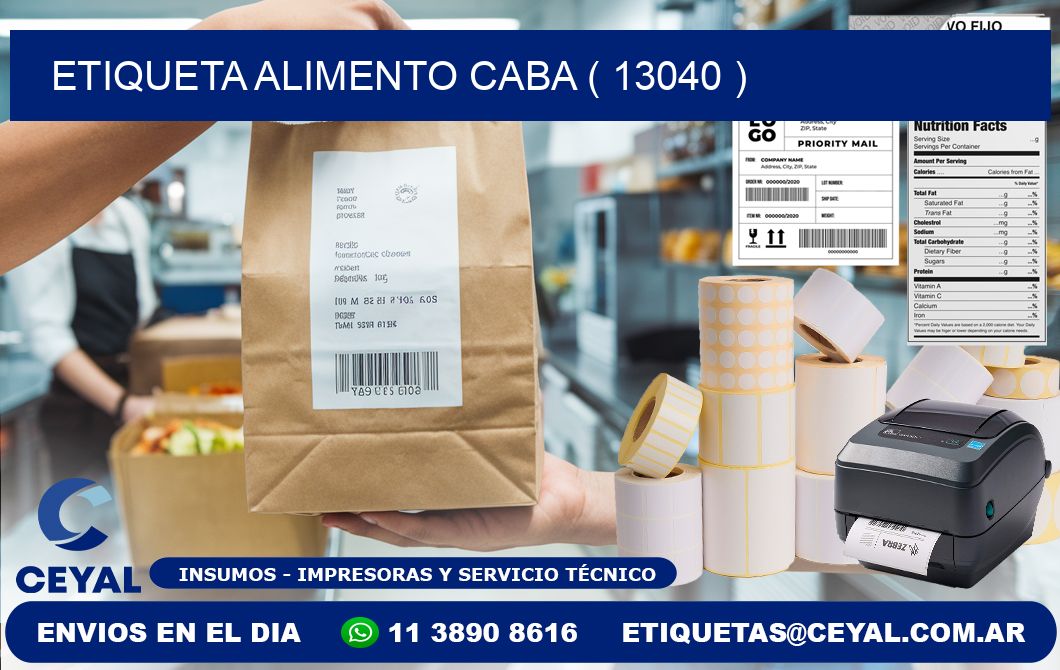 etiqueta alimento caba ( 13040 )