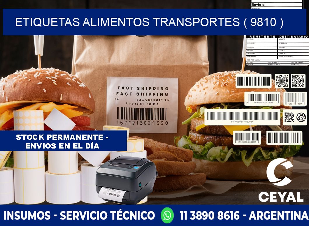etiquetas alimentos transportes ( 9810 )