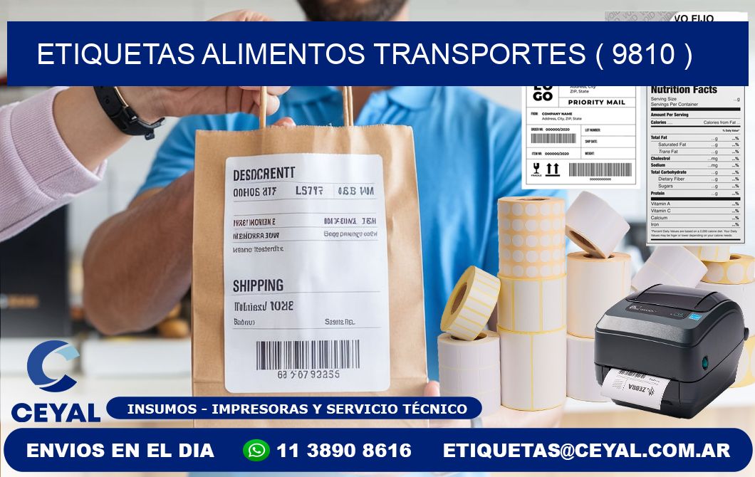 etiquetas alimentos transportes ( 9810 )