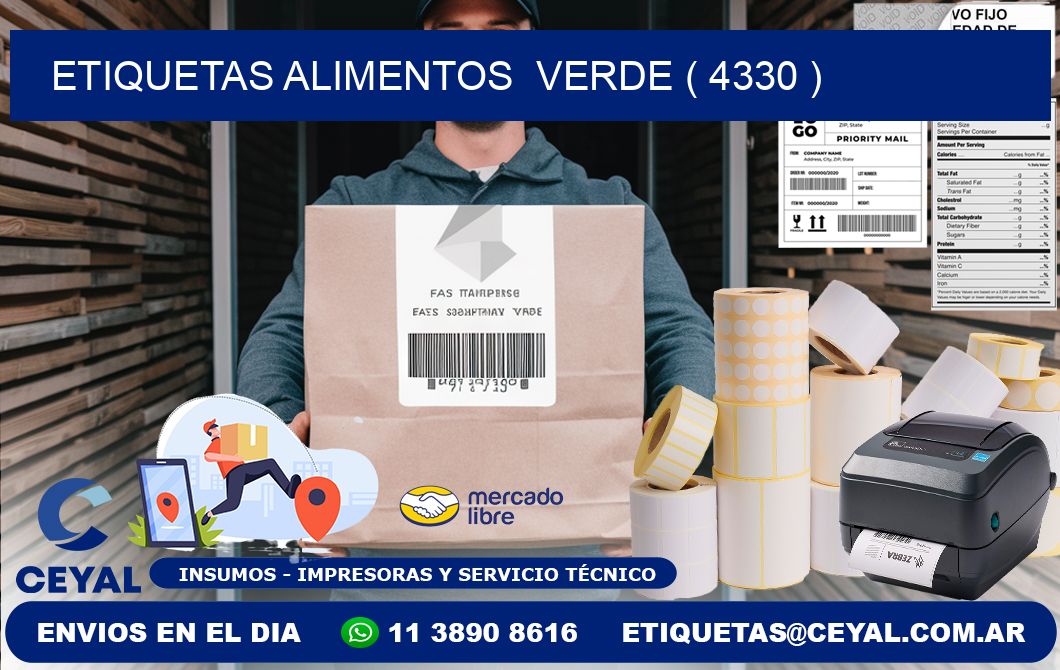 etiquetas alimentos verde ( 4330 )