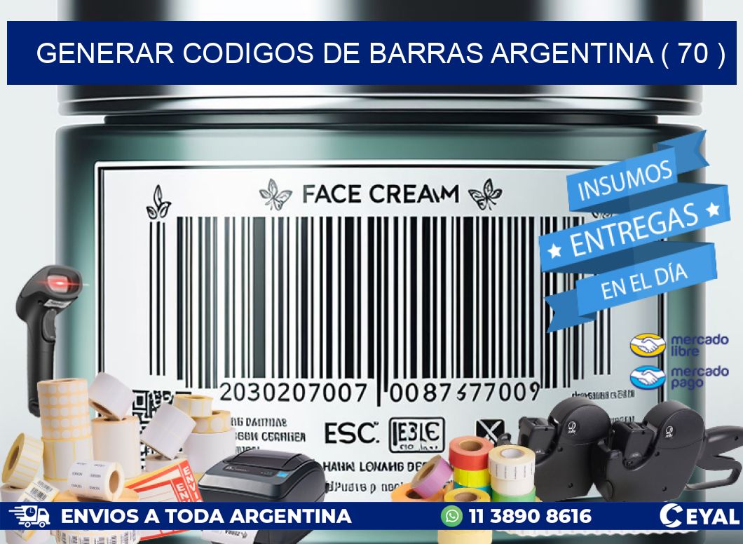 generar codigos de barras argentina ( 70 )