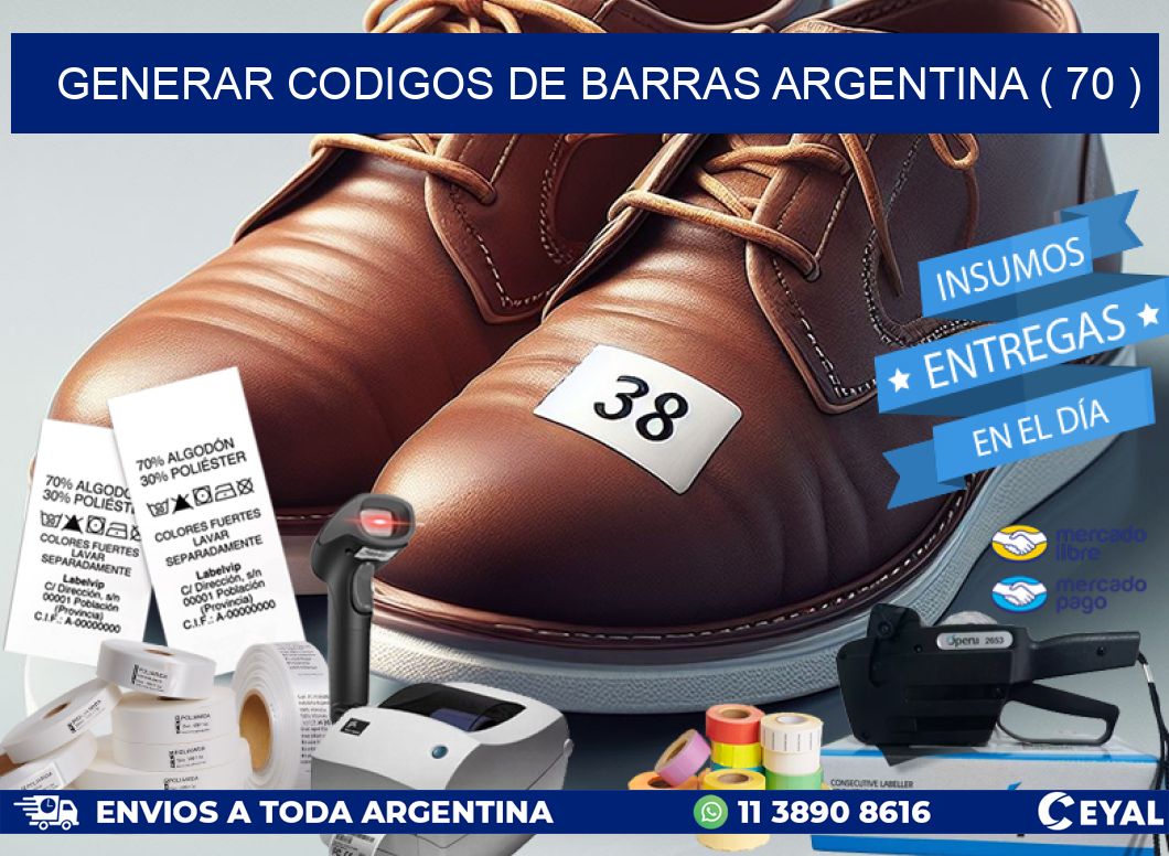 generar codigos de barras argentina ( 70 )