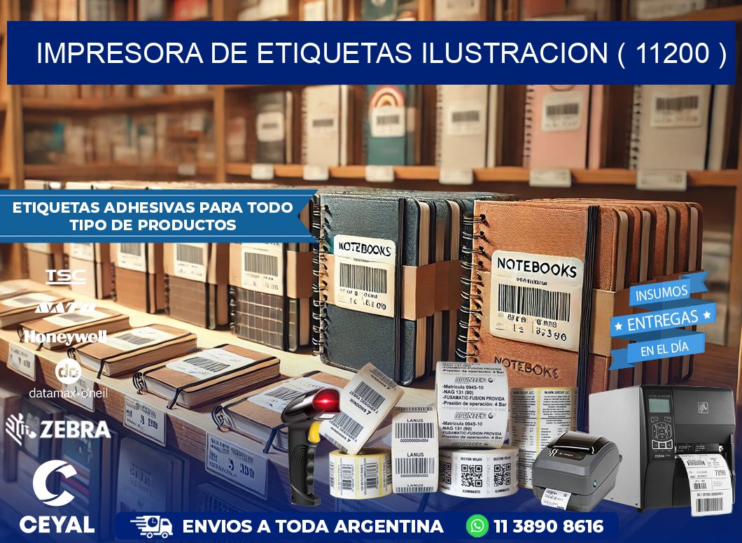 impresora de etiquetas ilustracion ( 11200 )