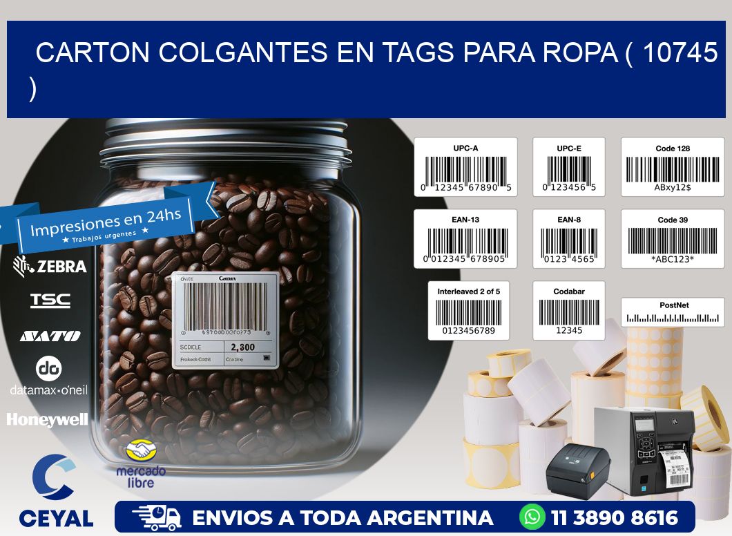 CARTON COLGANTES EN TAGS PARA ROPA ( 10745 )