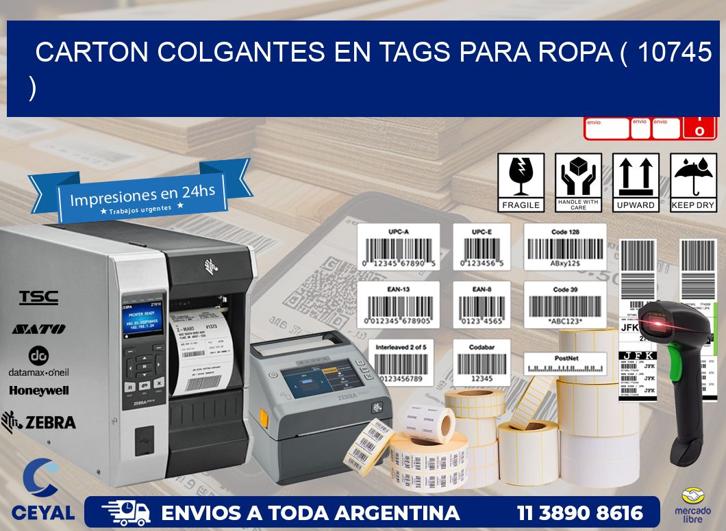 CARTON COLGANTES EN TAGS PARA ROPA ( 10745 )
