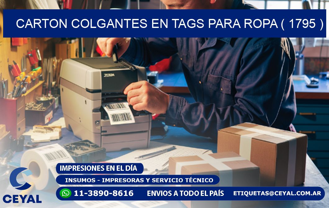 CARTON COLGANTES EN TAGS PARA ROPA ( 1795 )