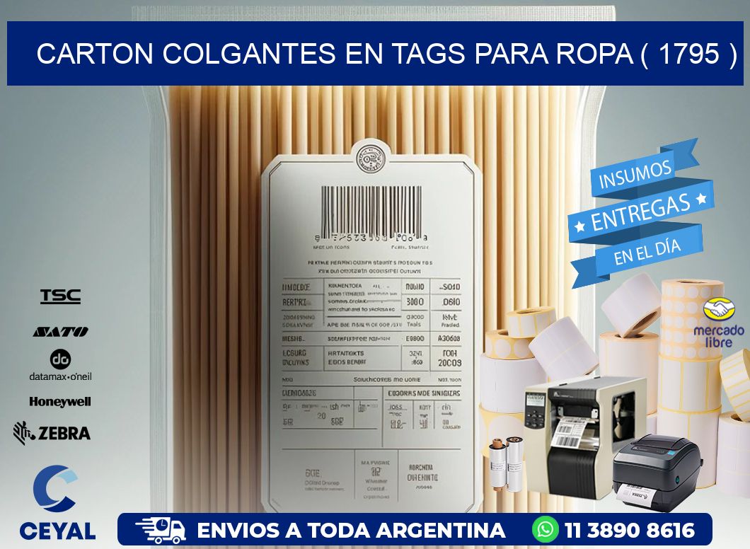 CARTON COLGANTES EN TAGS PARA ROPA ( 1795 )