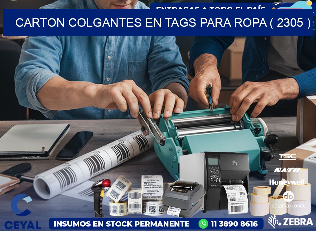 CARTON COLGANTES EN TAGS PARA ROPA ( 2305 )