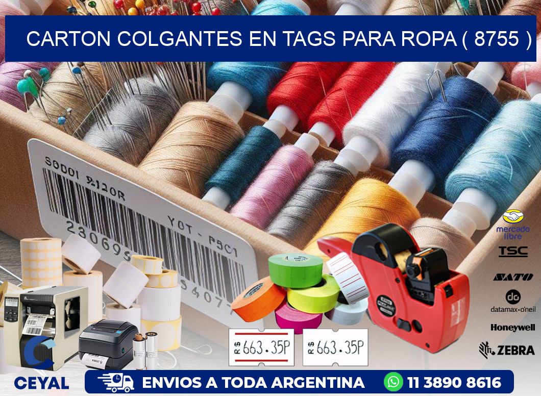 CARTON COLGANTES EN TAGS PARA ROPA ( 8755 )