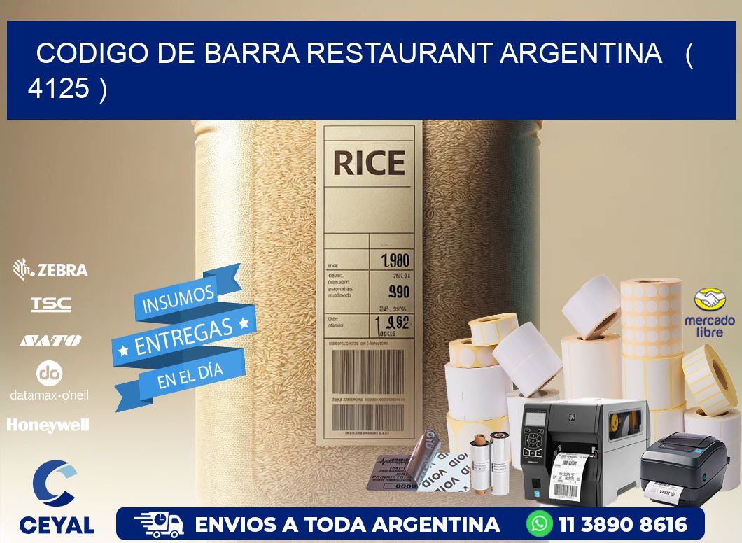 CODIGO DE BARRA RESTAURANT ARGENTINA   ( 4125 )