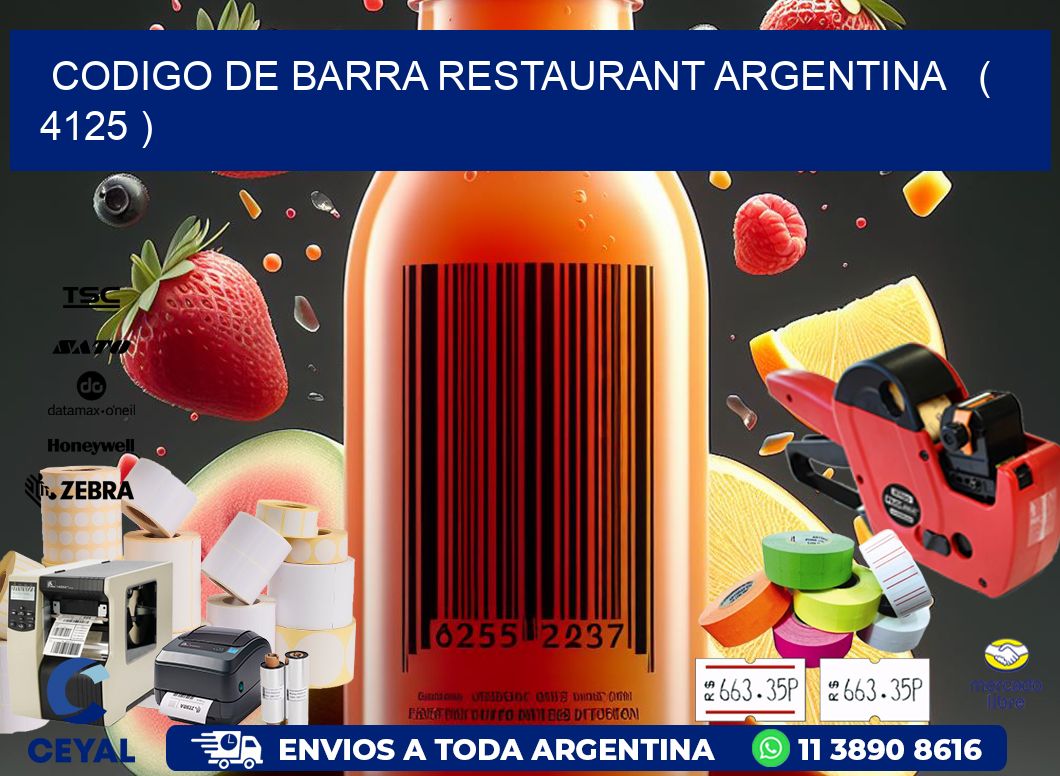 CODIGO DE BARRA RESTAURANT ARGENTINA   ( 4125 )