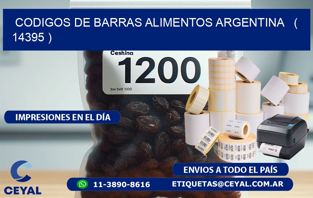 CODIGOS DE BARRAS ALIMENTOS ARGENTINA ( 14395 )
