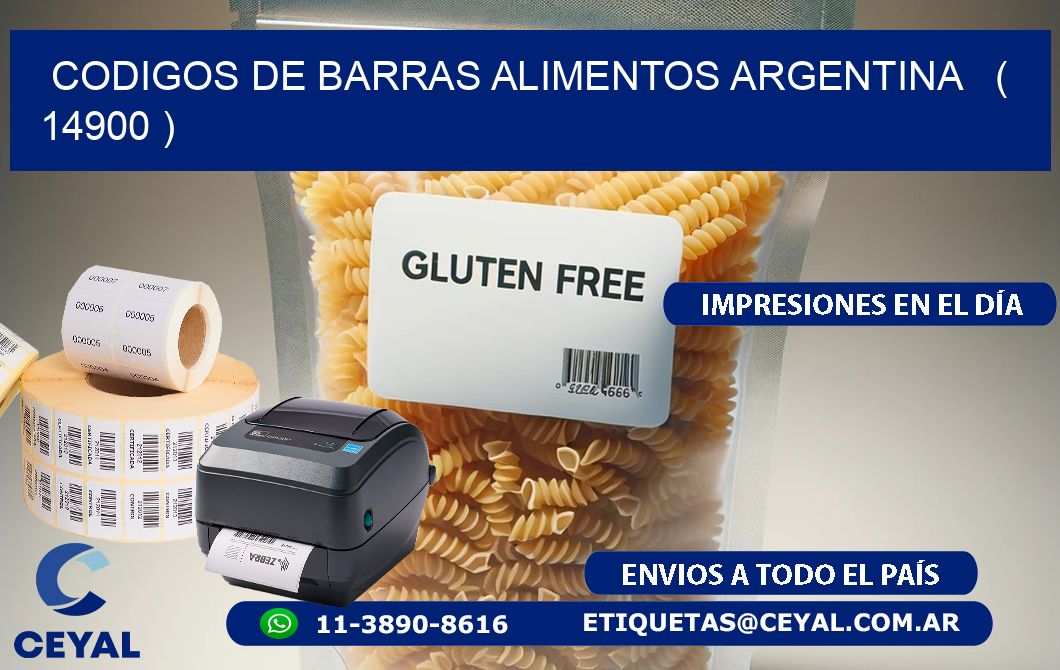 CODIGOS DE BARRAS ALIMENTOS ARGENTINA   ( 14900 )