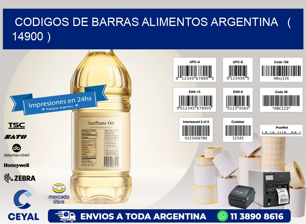 CODIGOS DE BARRAS ALIMENTOS ARGENTINA   ( 14900 )