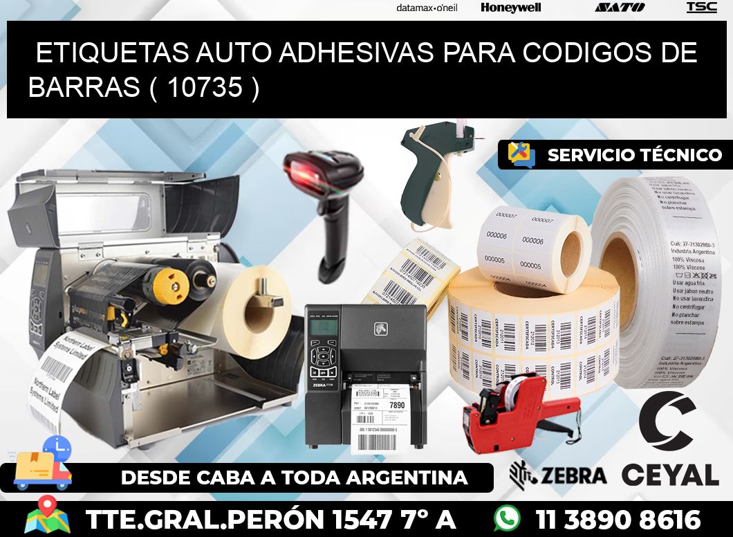 ETIQUETAS AUTO ADHESIVAS PARA CODIGOS DE BARRAS ( 10735 )