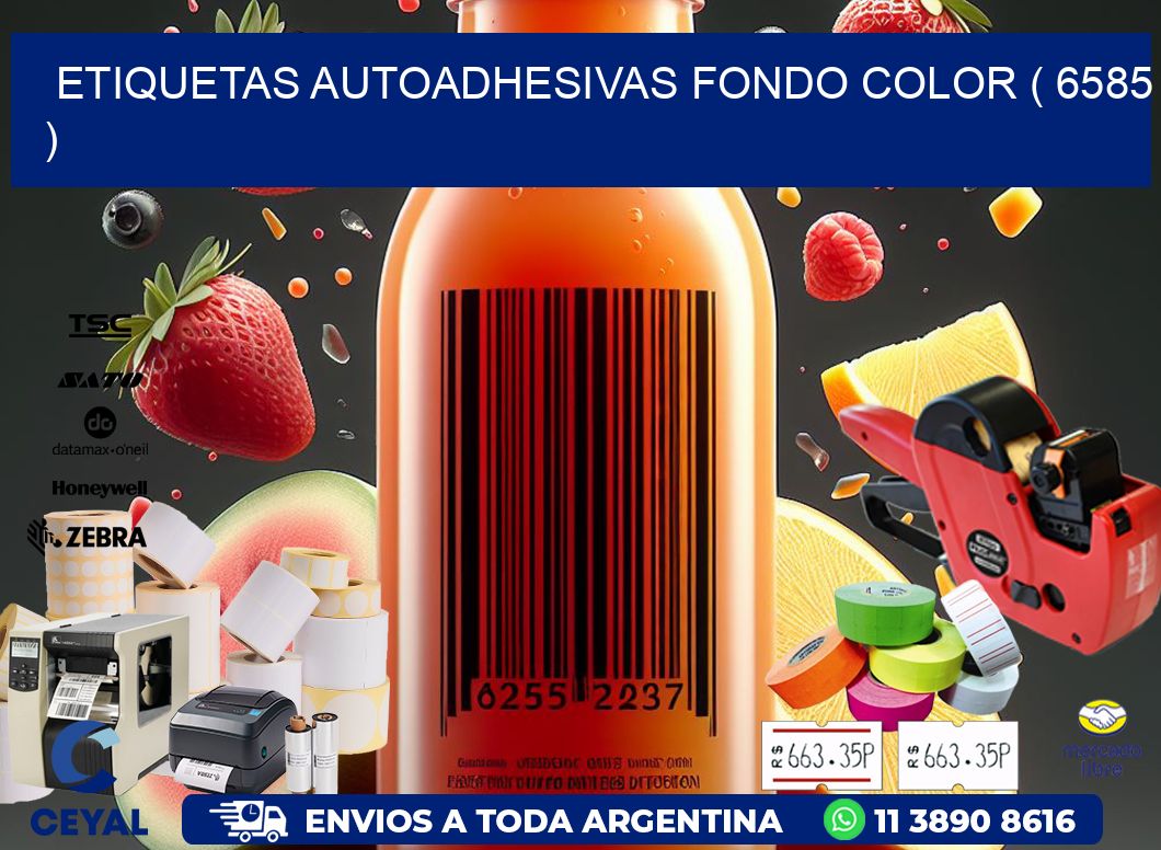 ETIQUETAS AUTOADHESIVAS FONDO COLOR ( 6585 )