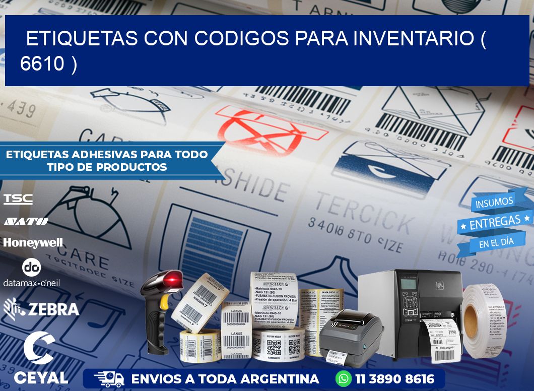 ETIQUETAS CON CODIGOS PARA INVENTARIO ( 6610 )