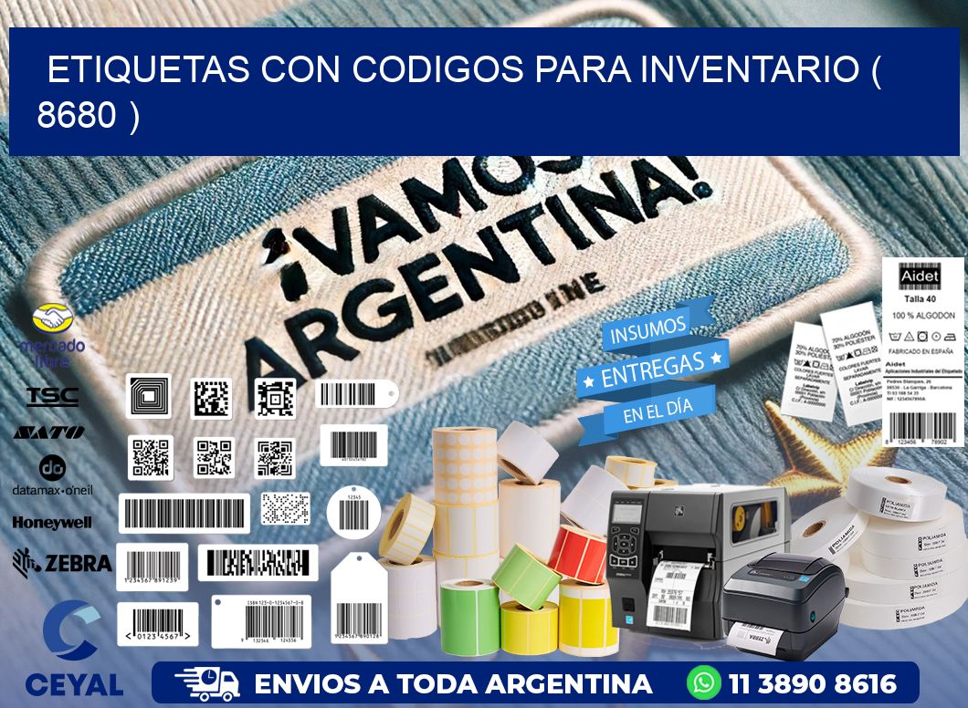 ETIQUETAS CON CODIGOS PARA INVENTARIO ( 8680 )
