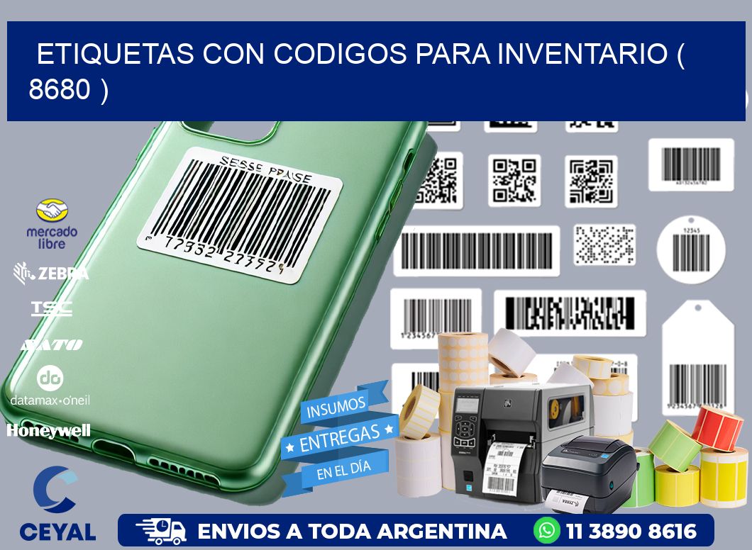 ETIQUETAS CON CODIGOS PARA INVENTARIO ( 8680 )