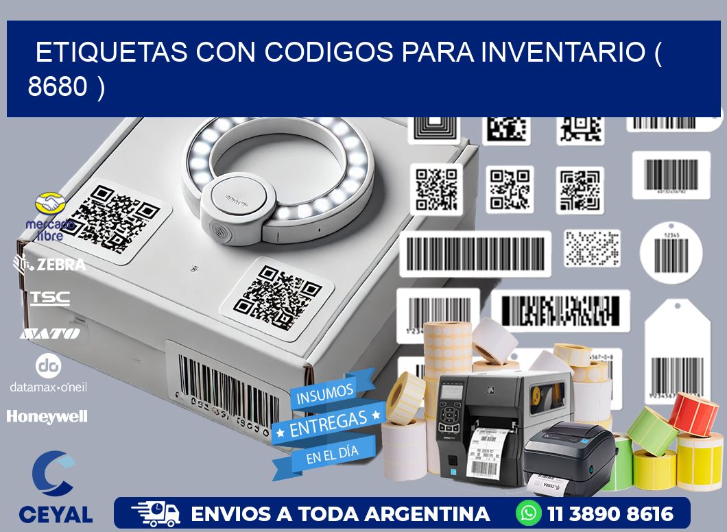 ETIQUETAS CON CODIGOS PARA INVENTARIO ( 8680 )