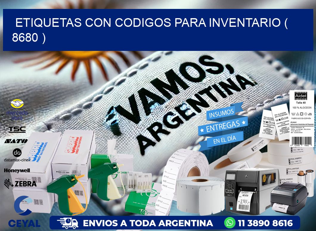 ETIQUETAS CON CODIGOS PARA INVENTARIO ( 8680 )
