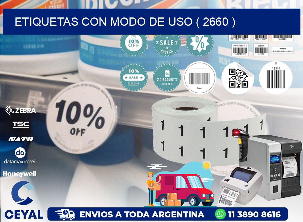 ETIQUETAS CON MODO DE USO ( 2660 )