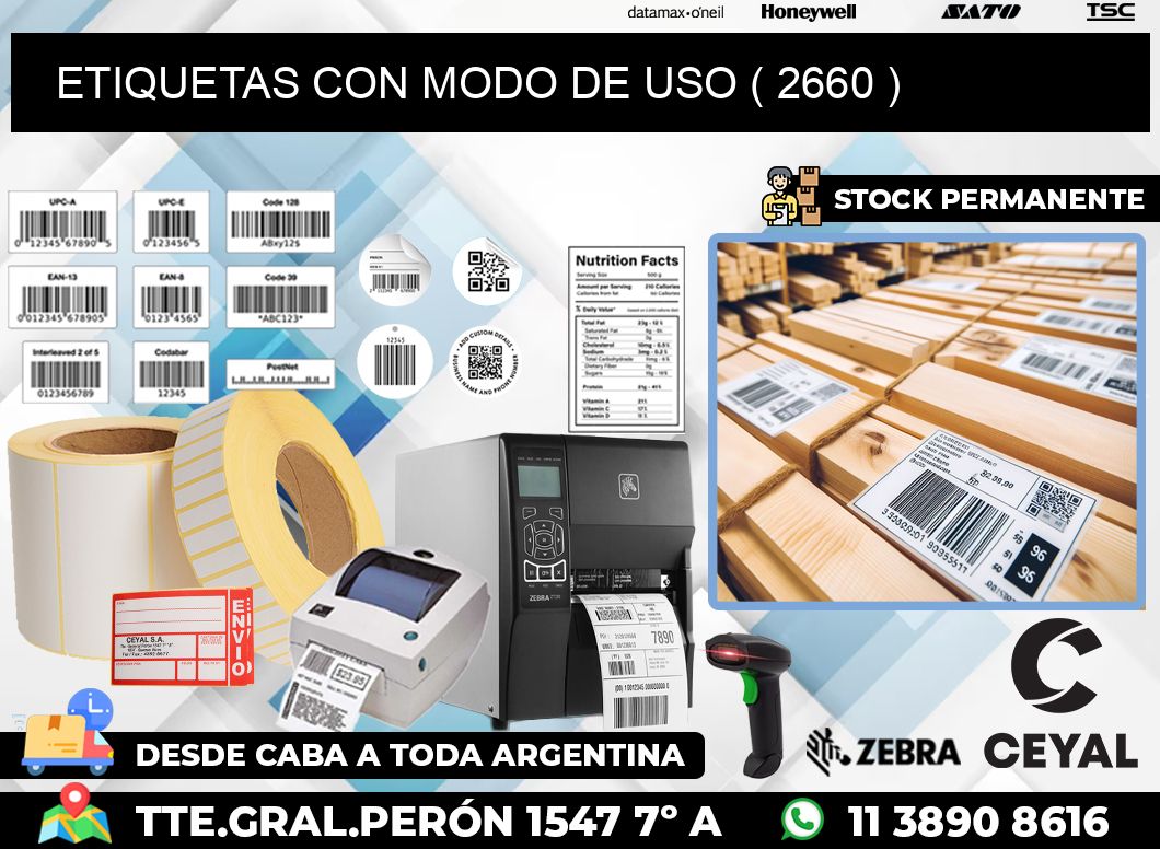 ETIQUETAS CON MODO DE USO ( 2660 )