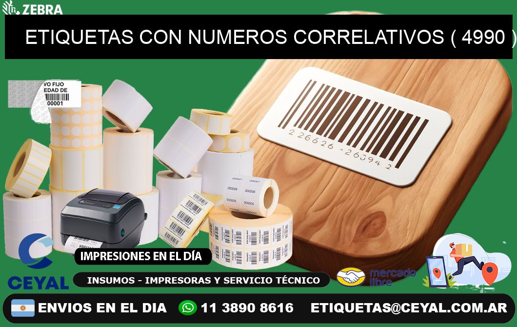 ETIQUETAS CON NUMEROS CORRELATIVOS ( 4990 )