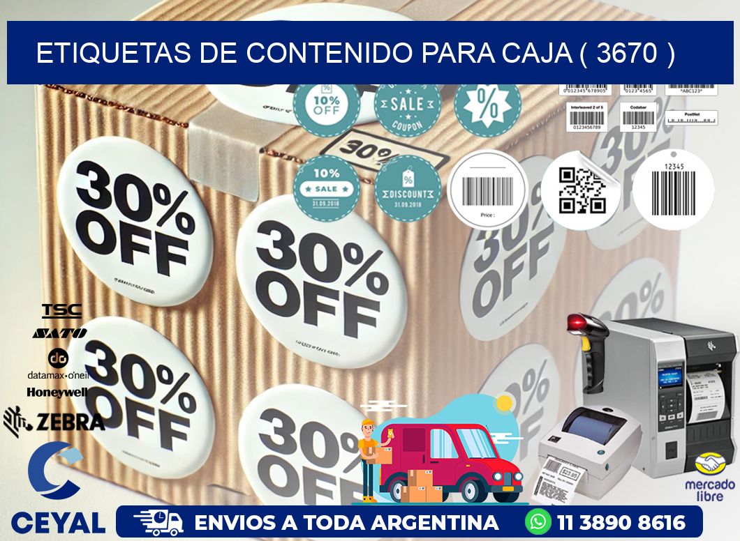 ETIQUETAS DE CONTENIDO PARA CAJA ( 3670 )