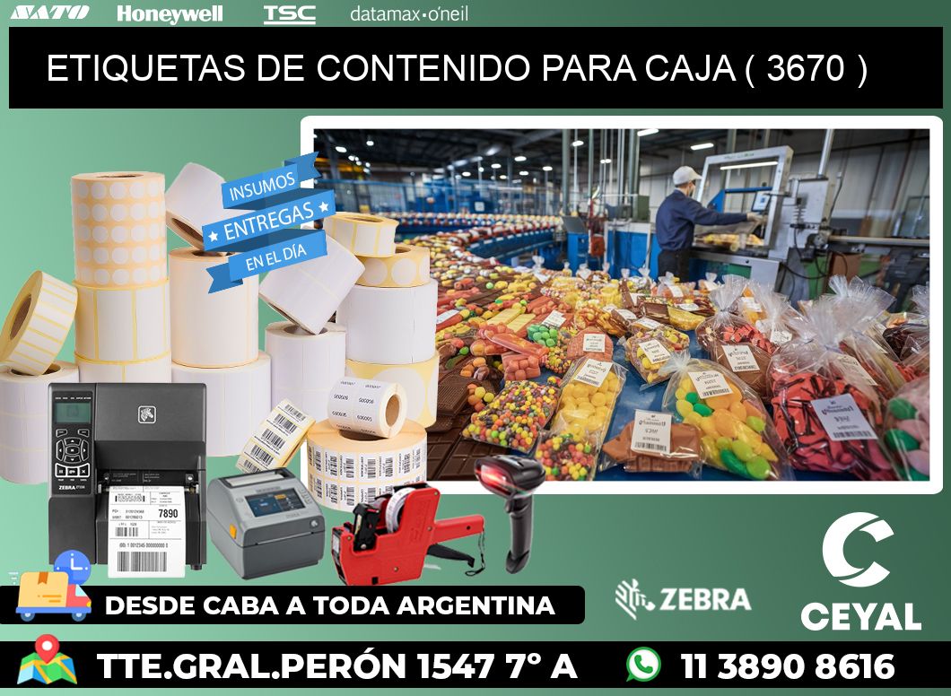 ETIQUETAS DE CONTENIDO PARA CAJA ( 3670 )