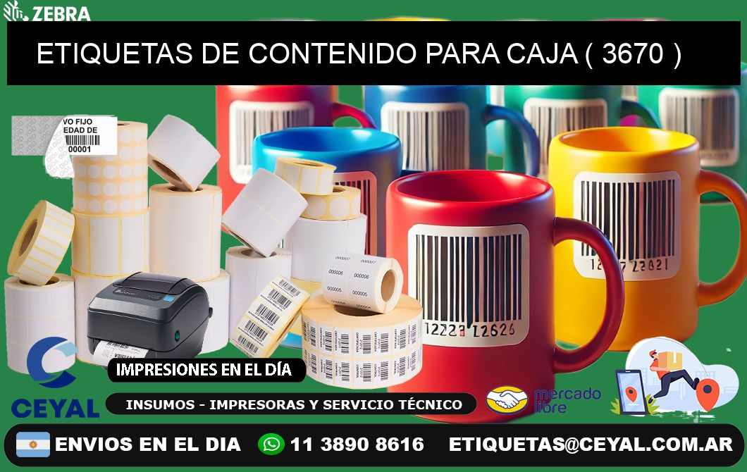 ETIQUETAS DE CONTENIDO PARA CAJA ( 3670 )