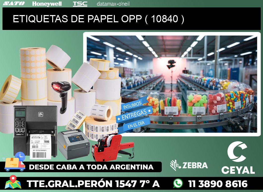 ETIQUETAS DE PAPEL OPP ( 10840 )