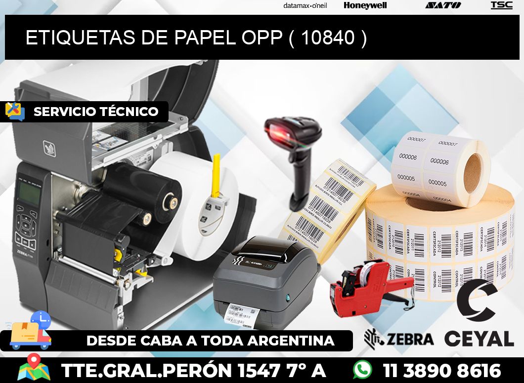 ETIQUETAS DE PAPEL OPP ( 10840 )