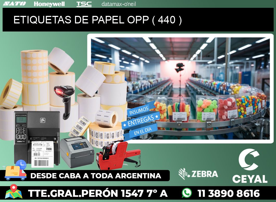 ETIQUETAS DE PAPEL OPP ( 440 )