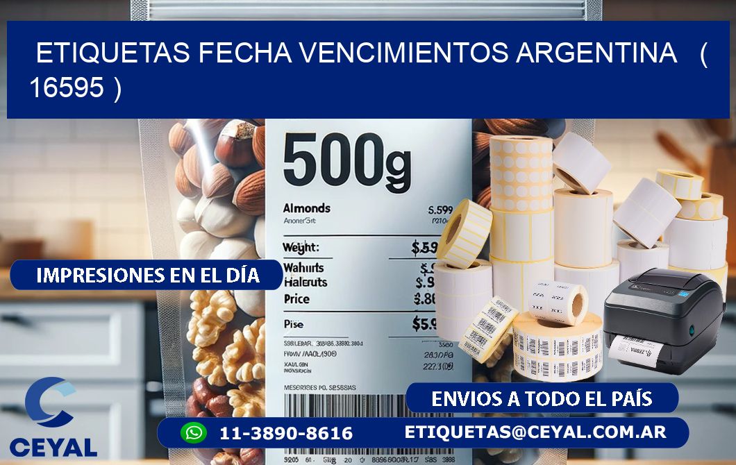 ETIQUETAS FECHA VENCIMIENTOS ARGENTINA   ( 16595 )