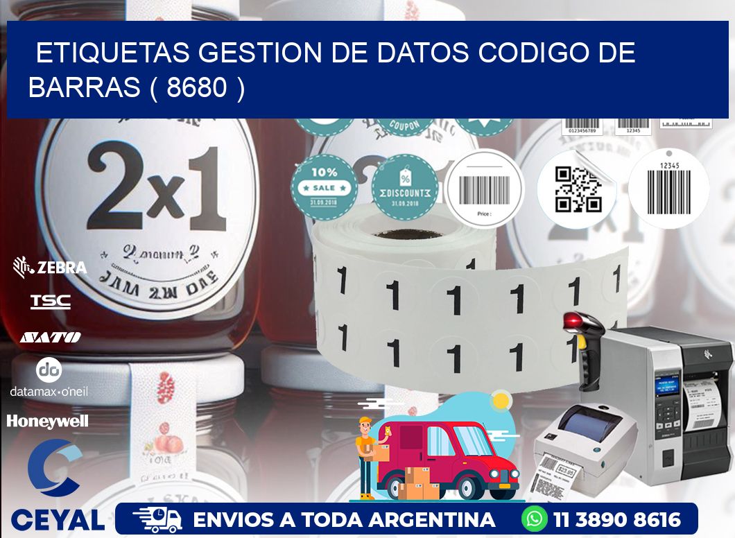 ETIQUETAS GESTION DE DATOS CODIGO DE BARRAS ( 8680 )