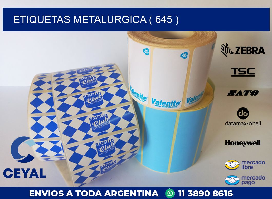 ETIQUETAS METALURGICA ( 645 )