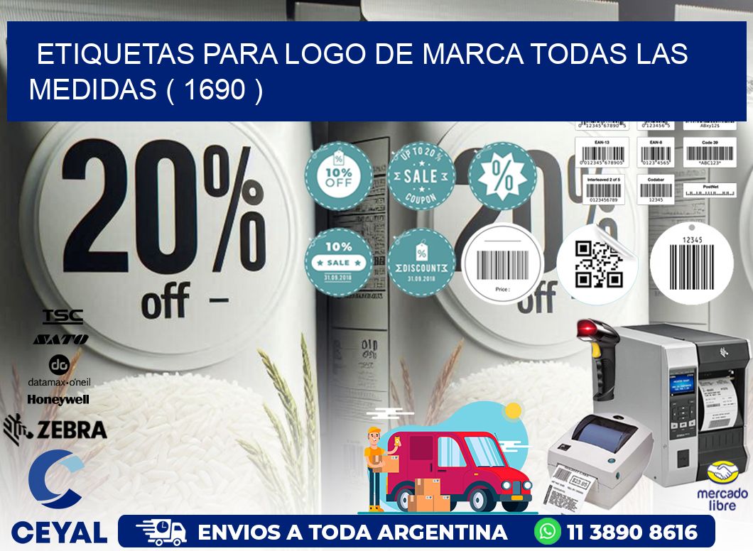 ETIQUETAS PARA LOGO DE MARCA TODAS LAS MEDIDAS ( 1690 )