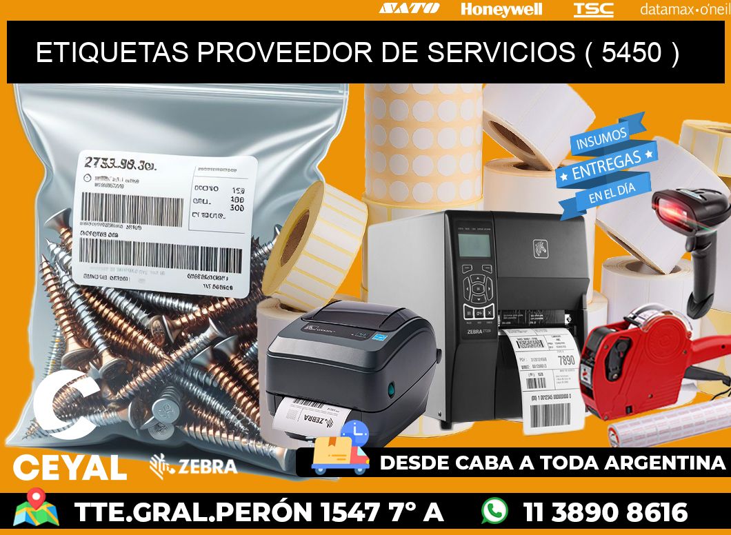 ETIQUETAS PROVEEDOR DE SERVICIOS ( 5450 )