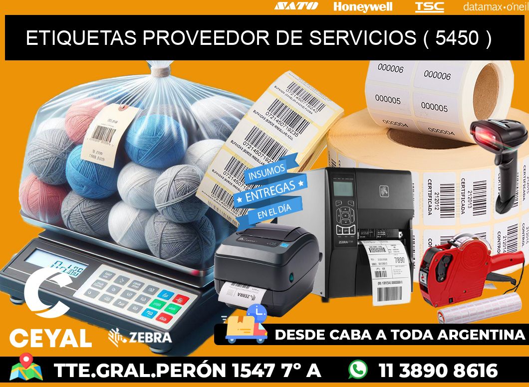 ETIQUETAS PROVEEDOR DE SERVICIOS ( 5450 )