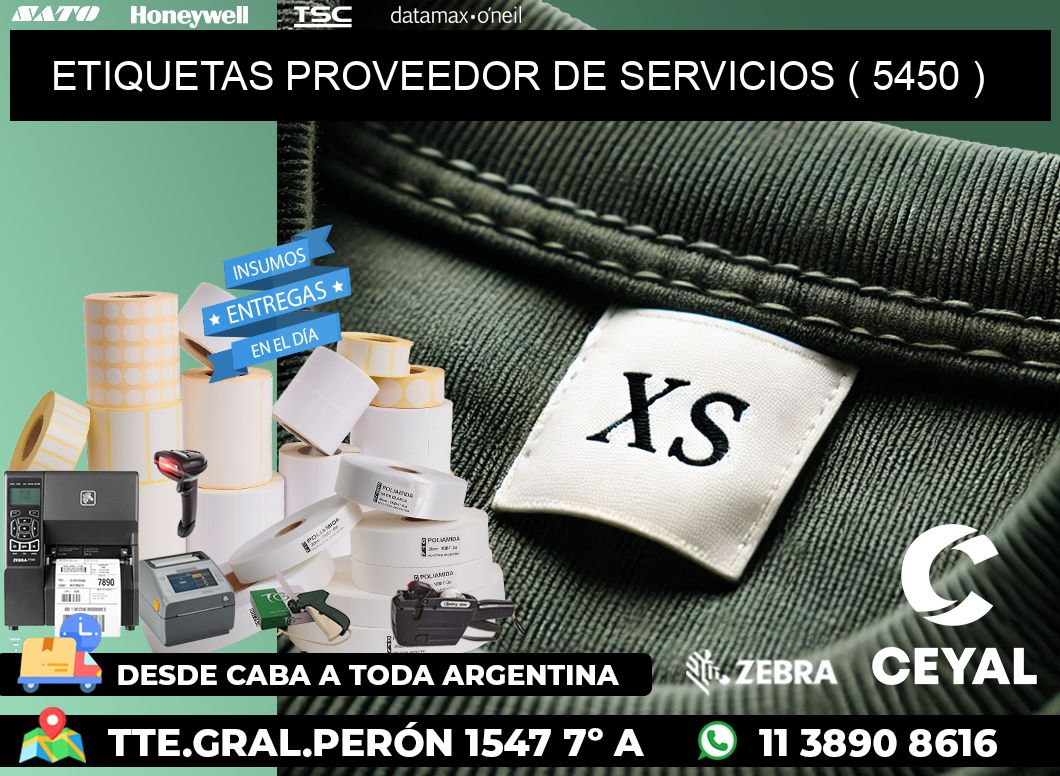 ETIQUETAS PROVEEDOR DE SERVICIOS ( 5450 )