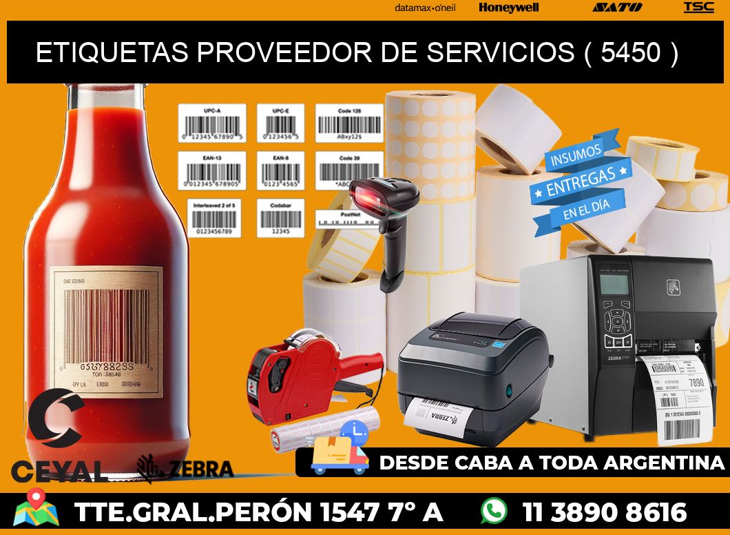 ETIQUETAS PROVEEDOR DE SERVICIOS ( 5450 )