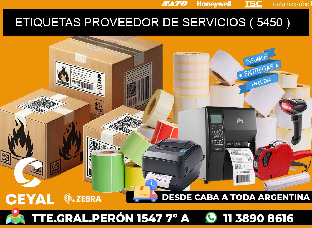 ETIQUETAS PROVEEDOR DE SERVICIOS ( 5450 )