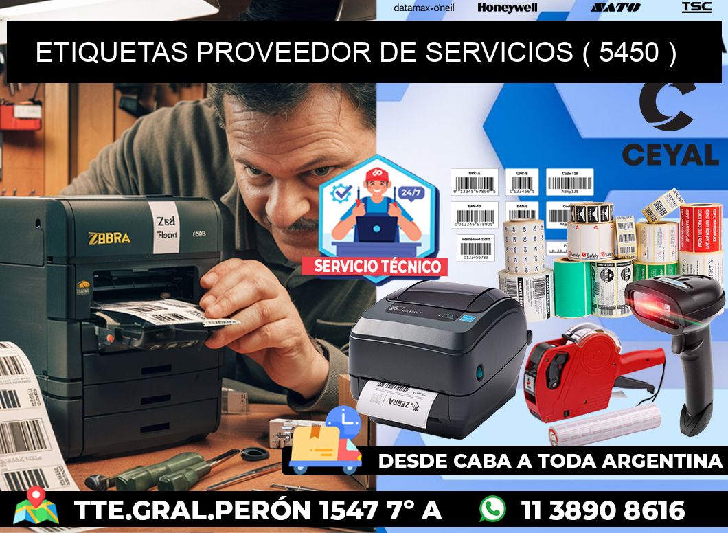 ETIQUETAS PROVEEDOR DE SERVICIOS ( 5450 )