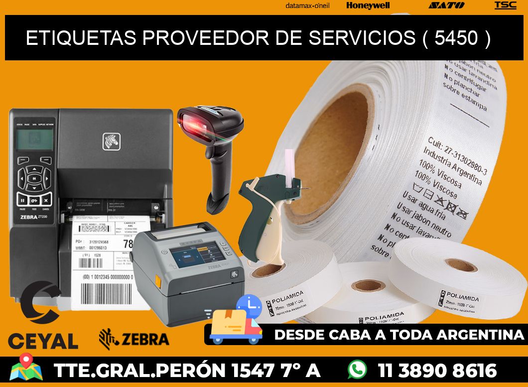 ETIQUETAS PROVEEDOR DE SERVICIOS ( 5450 )