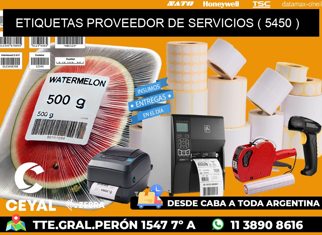 ETIQUETAS PROVEEDOR DE SERVICIOS ( 5450 )